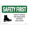 Signmission OSHA Sign, Shoes Are Required Beyond W/ Symbol, 10in X 7in Aluminum, 10" W, 7" H, Landscape OS-SF-A-710-L-10961 - alternate 1